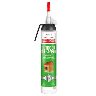 Unibond Outdoor Fill & Repair All Weather Silicon Sealant Cartridge White,  208g