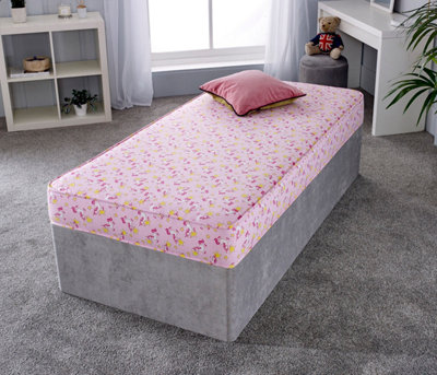 Unicorn Themed Kids All Foam Mattress 10cm Deep Shorty Small Single