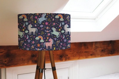 unicorns on navy (Ceiling & Lamp Shade) / 25cm x 22cm / Ceiling Shade ...