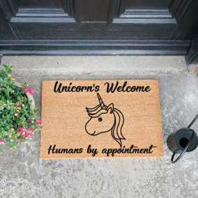 Unicorns Welcome, Humans By Appointment Doormat