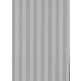 Uniformed Striped Smooth Grey Vinyl Wallpaper