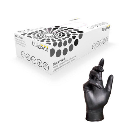 Unigloves Black Pearl Nitrile Gloves - Small - Pack Of 100 - 6