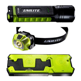 Unilite DBLWCKIT1 Double Wireless Charging Pad with WCFL12 Flashlight & WCHT5 Dual LED Headtorch