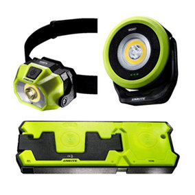 Unilite DBLWCKIT4 Double Wireless Charging Pad with WCHT5 Dual LED Headtorch & WCHX7 Compact Work Site Light