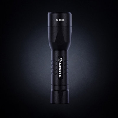 Unilite FL-550R USB Rechargeable Aluminium Flashlight Torch - 550 Lumen - 182 Metre Beam Range - IP67