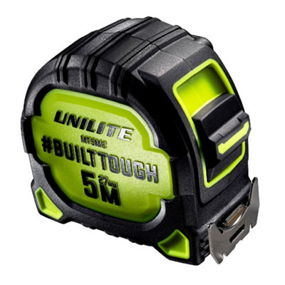 Unilite MT5M2 5 Metre Heavy Duty Tape Measure - 27mm Wide Blade - Impact Resistant TPR Coated - Ultra High Performance