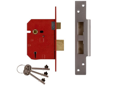 UNION - 2234E 5 Lever BS Mortice Sashlock Satin Chrome Finish 79.5mm 3in Box