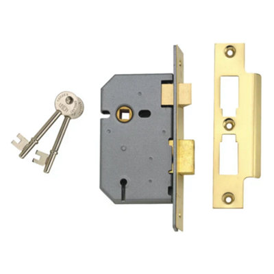 UNION - 2277 3 Lever Mortice Sashlock Polished Brass 77.5mm 3in Box ...