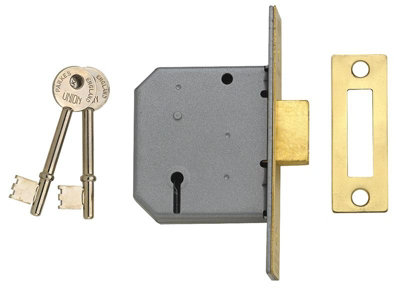 UNION J2177-SC-3.00 2177 3 Lever Mortice Deadlock Satin Chrome 77.5mm ...