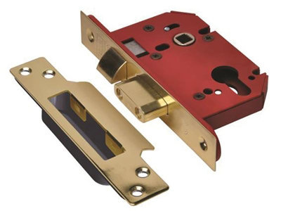 UNION JL22EUS-PB-3.0 StrongBOLT 22EU EUS-PB-3.0 Euro Sashlock Plated Brass 81mm 3in UNNJL22EPB30