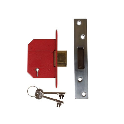 Union Strongbolt 2100s 5 Lever Mortice Deadlock Satin Chrome (81mm)