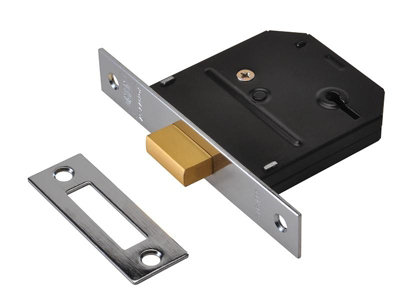 UNION Y-ES-DL-PB-2.5 ES-DL Essentials 3 Lever Mortice Deadlock Polished Brass 65mm 2.5in Visi UNNYESDLPB25