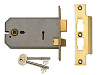 UNION Y2077-PL-6.00 2077-6 3 Lever Horizontal Mortice Lock Polished Brass 149mm UNNY2077PL6