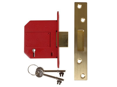 UNION Y2100S-PL-3.0 StrongBOLT 2100S BS 5 Lever Mortice Deadlock 81mm 3in Satin Brass Visi UNNY2100SP30