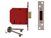 UNION Y2101-PL-3.00 2101 5 Lever Mortice Deadlock Satin Brass Finish 77.5mm 3in Visi UNNY2101PL30