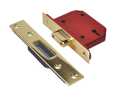 UNION Y2103S-PB-2.5 StrongBOLT 2103S 3 Lever Mortice Deadlock Polished Brass 68mm 2.5in Visi UNNY2103PB25