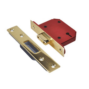 UNION Y2103S-PB-2.5 StrongBOLT 2103S 3 Lever Mortice Deadlock Polished Brass 68mm 2.5in Visi UNNY2103PB25