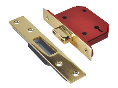 UNION Y2103S-PB-3.0 StrongBOLT 2103S 3 Lever Mortice Deadlock Polished Brass 81mm 3in Visi UNNY2103PB30