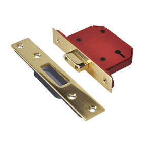 UNION Y2103S-PB-3.0 StrongBOLT 2103S 3 Lever Mortice Deadlock Polished Brass 81mm 3in Visi UNNY2103PB30