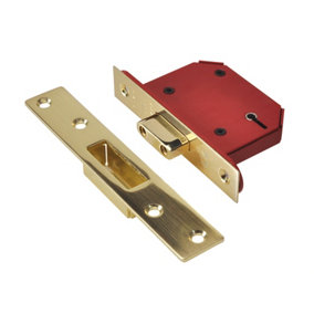 UNION Y2105S-PB-2.5 StrongBOLT 2105S Polished Brass 5 Lever Mortice Deadlock Visi 68mm 2.5in UNNY2105PB25