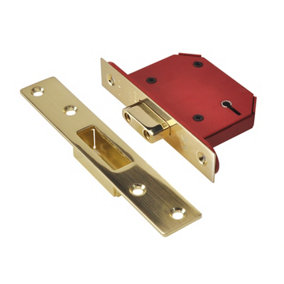 UNION Y2105S-PB-3.0 StrongBOLT 2105S Polished Brass 5 Lever Mortice Deadlock Visi 81mm 3in UNNY2105PB30