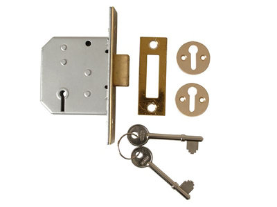 UNION Y2177-PL-2.50 2177 3 Lever Mortice Deadlock Polished Brass 65mm 2.5in Visi UNNY2177PL25