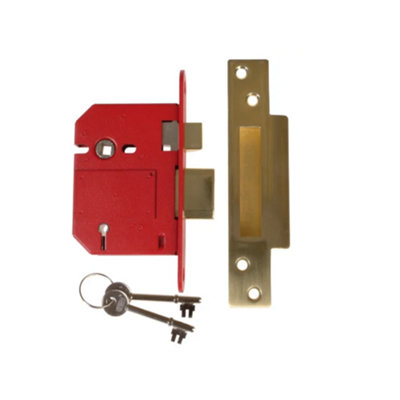 UNION Y2200S-PL-3.0 StrongBOLT 2200S BS 5 Lever Mortice Sashlock Satin Brass 81mm Visi UNNY2200SP30
