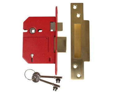 UNION Y2200S-PL-3.0 StrongBOLT 2200S BS 5 Lever Mortice Sashlock Satin Brass 81mm Visi UNNY2200SP30