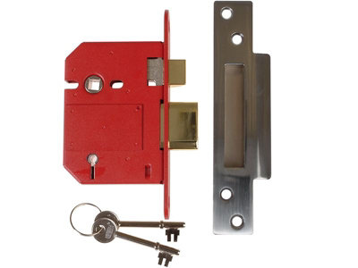 UNION Y2200S-SC-3.0 StrongBOLT 2200S BS 5 Lever Mortice Sashlock Satin Chrome 81mm Visi UNNY2200SC30