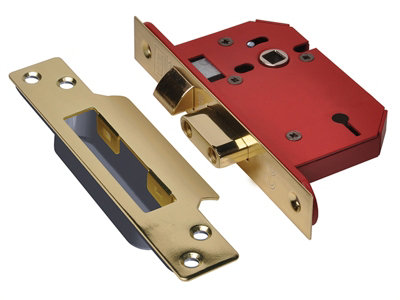 UNION Y2203S-PB-3.0 StrongBOLT 2203S 3 Lever Mortice Sashlock Polished Brass 81mm 3in Visi UNNY2203PB30