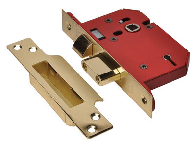 UNION Y2205S-PB-2.5 StrongBOLT 2205S 5 Lever Mortice Sashlock Polished Brass 68mm 2.5in Visi UNNY2205PB25