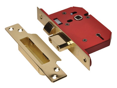 UNION Y2205S-PB-3.0 StrongBOLT 2205S 5 Lever Mortice Sashlock Polished Brass 81mm 3in Visi UNNY2205PB30