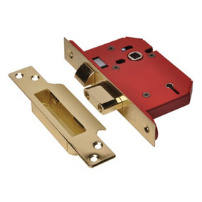 UNION Y2205S-PB-3.0 StrongBOLT 2205S 5 Lever Mortice Sashlock Polished Brass 81mm 3in Visi UNNY2205PB30