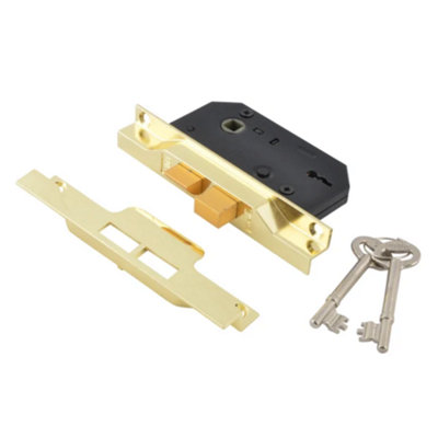 UNION Y2242-EB-2.50 2242 2 Lever Mortice Rebated Sashlock Electro Brass 65.5mm 2.5in Visi UNNY2242EB25