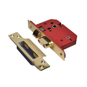 UNION Y22WCS-PB-2.5 StrongBOLT 22WCS Mortice Bathroom Lock Polished Brass 68mm 2.5in Visi UNNY22WCPB25