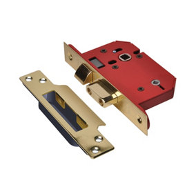 UNION Y22WCS-PB-3.0 StrongBOLT 22WCS Mortice Bathroom Lock Polished Brass 81mm 3in Visi UNNY22WCPB30