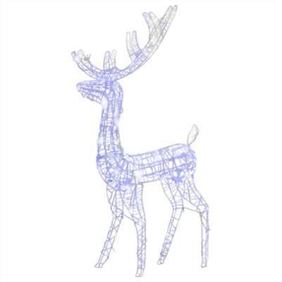 Unique Acrylic Reindeer Christmas Decoration 140 LEDs 120cm Blue