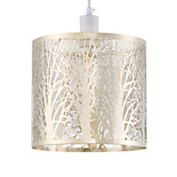 Unique and Beautiful Brushed Gold Metal Forest Design Ceiling Pendant Shade