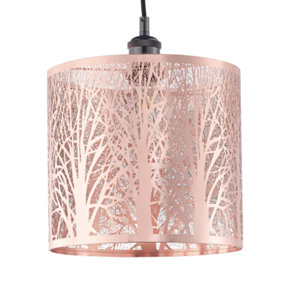 Unique and Beautiful Polished Copper Metal Forest Design Ceiling Pendant Shade