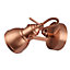 Unique Industrial Designed Brushed Copper Switched Wall Spot Light