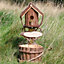 Unique Outdoor Free Standing Doorstep Wooden Birdhouse Flower Plant Pot Bird Nesting Box Planter