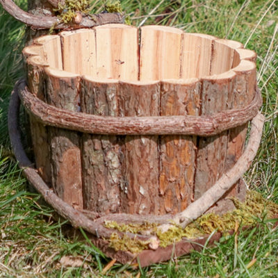 Unique Outdoor Free Standing Doorstep Wooden Birdhouse Flower Plant Pot Bird Nesting Box Planter - 6