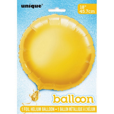 Unique Party 18 Inch Round Foil Balloon (Pack of 5) Gold (One Size)