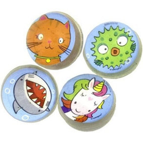 Unique Party Animals Bouncy Ball (Pack of 8) Multicoloured (One Size)