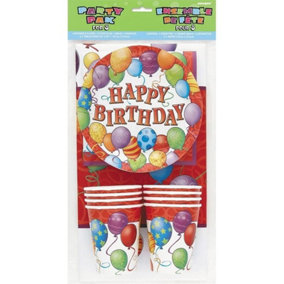 Unique Party Balloons Birthday Party Kit Set (Pack of 25) Multicoloured (One Size)