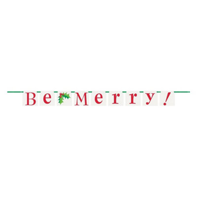 Unique Party Be Merry Christmas Banner Red/Green/White (One Size)