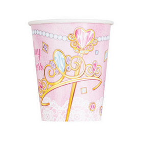 Unique Party Birthday Princess Disposable Cups (Pack Of 8) Pink (One Size)