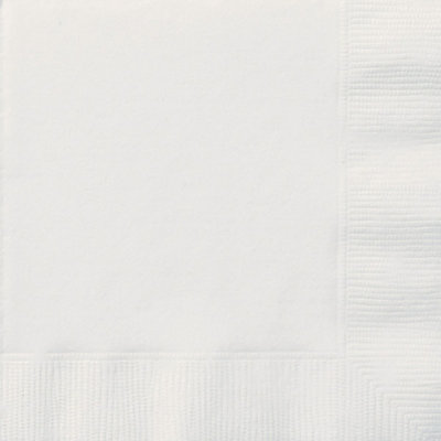 Unique Party Block Colour Table Napkins (Pack Of 12) Bright White (One Size)
