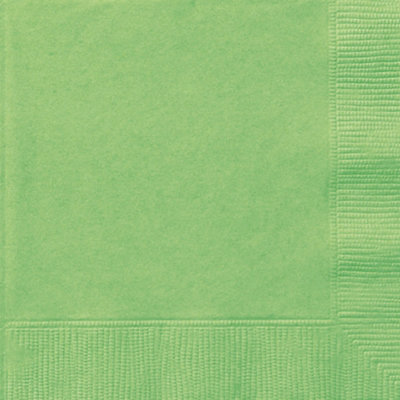 Unique Party Block Colour Table Napkins (Pack Of 12) Lime Green (One Size)