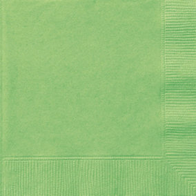 Unique Party Block Colour Table Napkins (Pack Of 12) Lime Green (One Size)